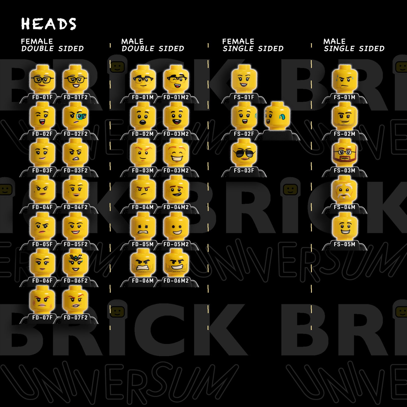 Brick Duo - 2 Personalisierte Minifiguren aus LEGO® mit bedrucktem Podest