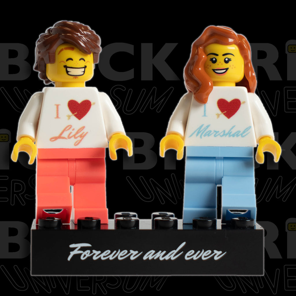 Brick Duo - 2 Personalisierte Minifiguren aus LEGO® mit bedrucktem Podest